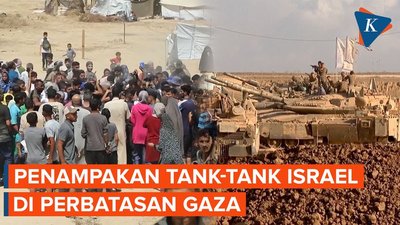 Penampakan Tank-tank Israel di Perbatasan Gaza