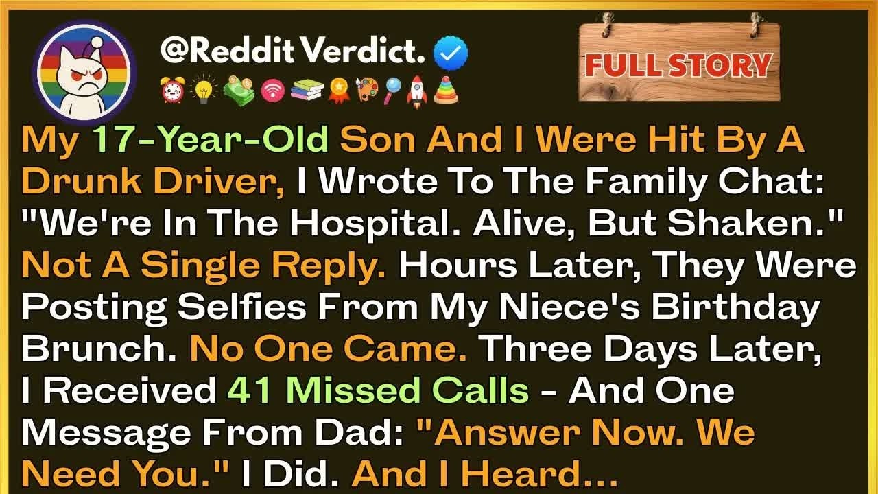 After My 17 Year Old Son And I Were Hit By A Drunk Driver, I Wrote To The Family Chat： “We’re In...