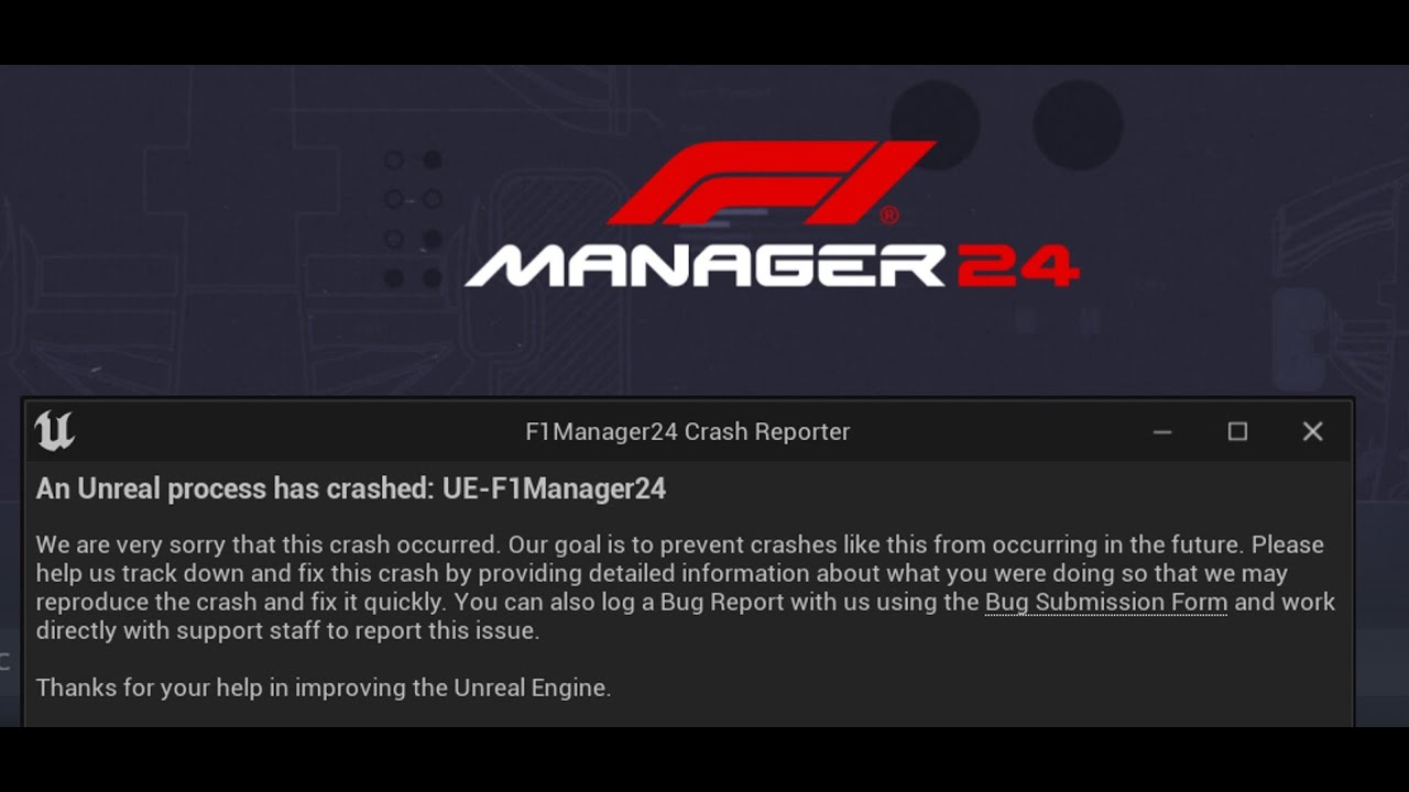 Fix F1 Manager 2024 Error An Unreal Process Has Crashed UE-F1Manager24