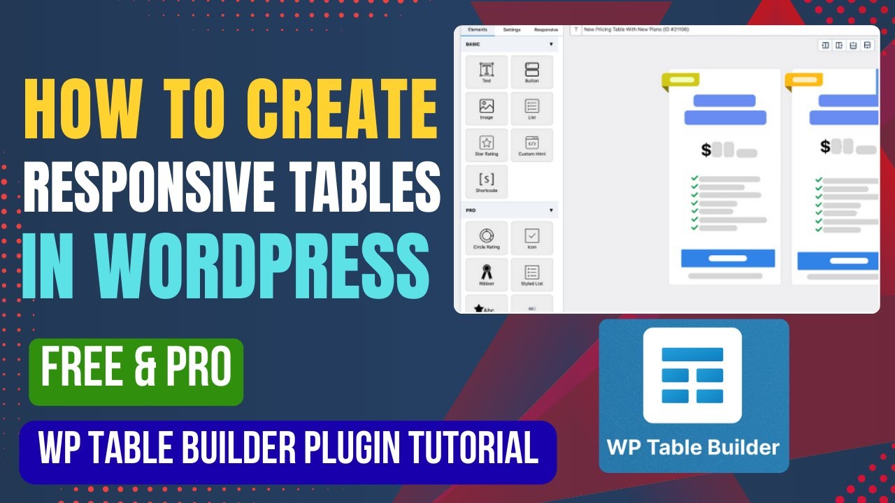 Как создать адаптивную таблицу в WordPress с помощью WP Table Builder