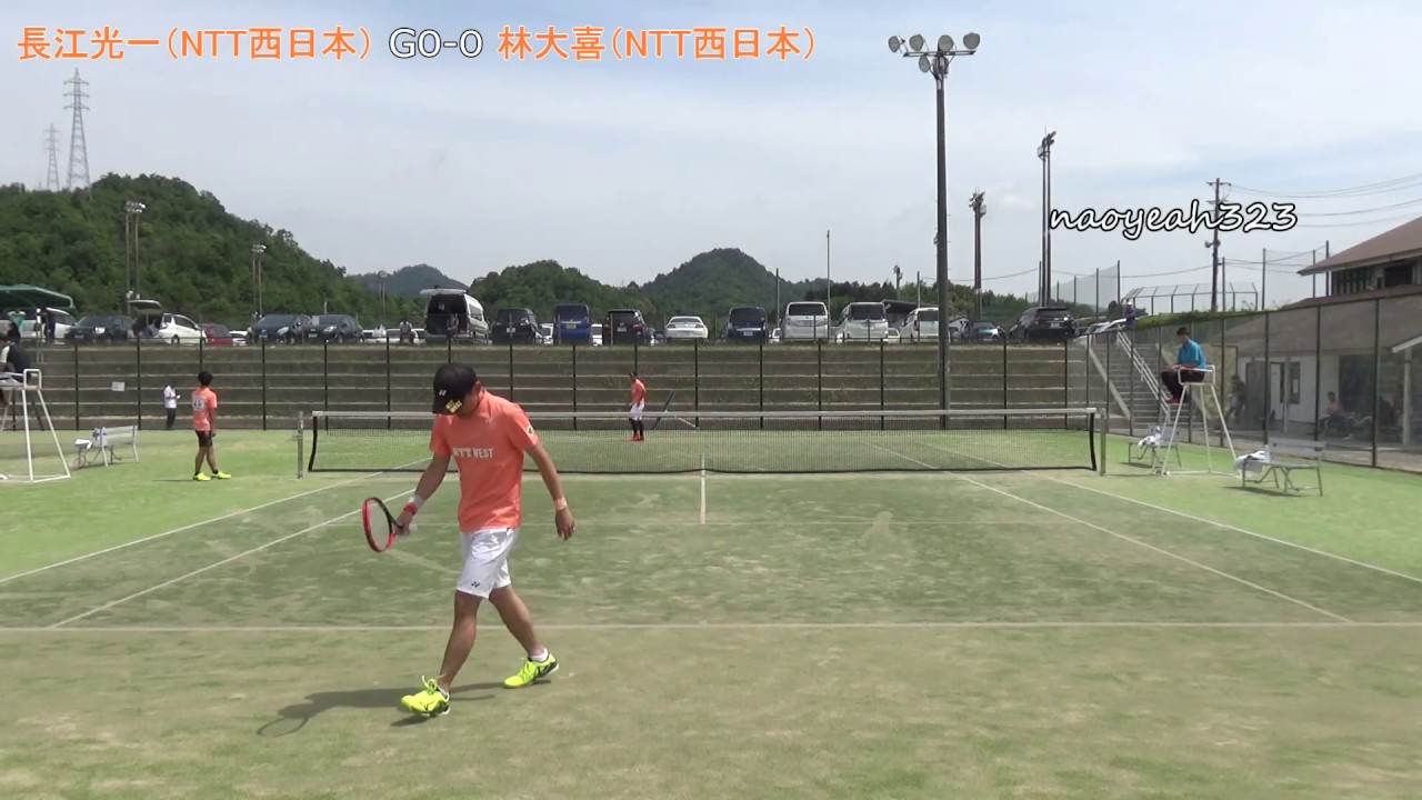 2019年 茨城国体 ソフトテニス 広島県代表候補選手選考会 男子 準決勝 長江（NTT西日本） 対 林（大）（NTT西日本）