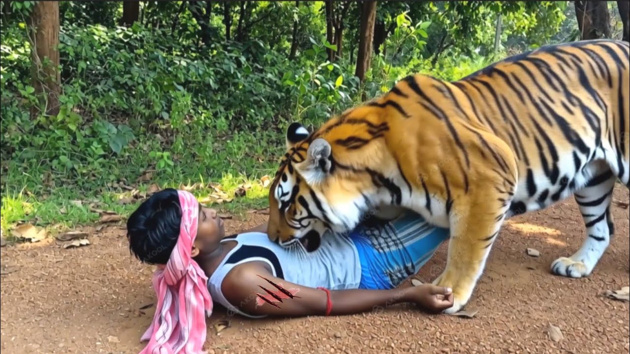 Tiger Attack Boys in Jungle | Tiger Attack Man in Forest | Tiger Attack Jungle 