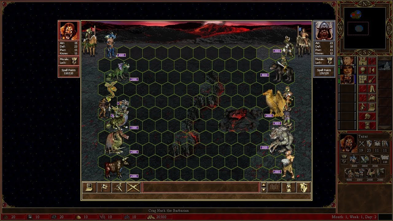 Heroes of Might and Magic III - Tazar vs. Crag Hack (level 59)
