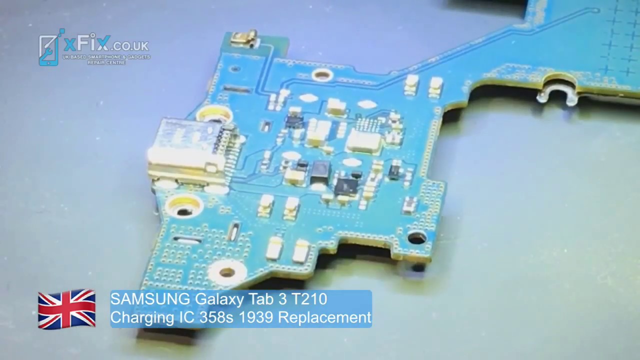 Fix Galaxy Tab3 (SM T210 SM-T211) Fake Charging Issue by Replacing U506 (358s IC) Charging IC