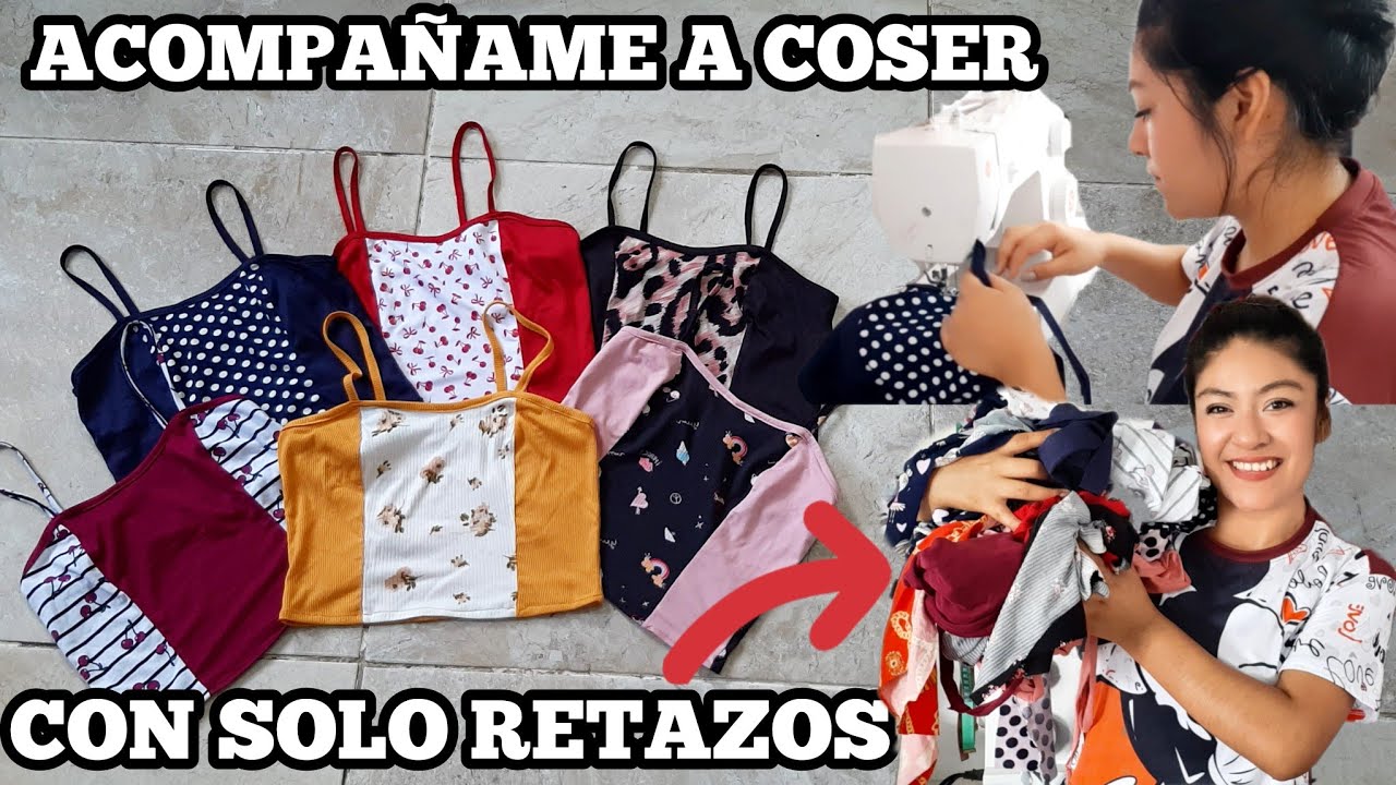 ✨APROVECHA TUS RETAZOS DE TELAS 🥰 TOP LINDOS CON SOLO RETAZOS (ACOMPAÑAME A COSER) 🧵🪡