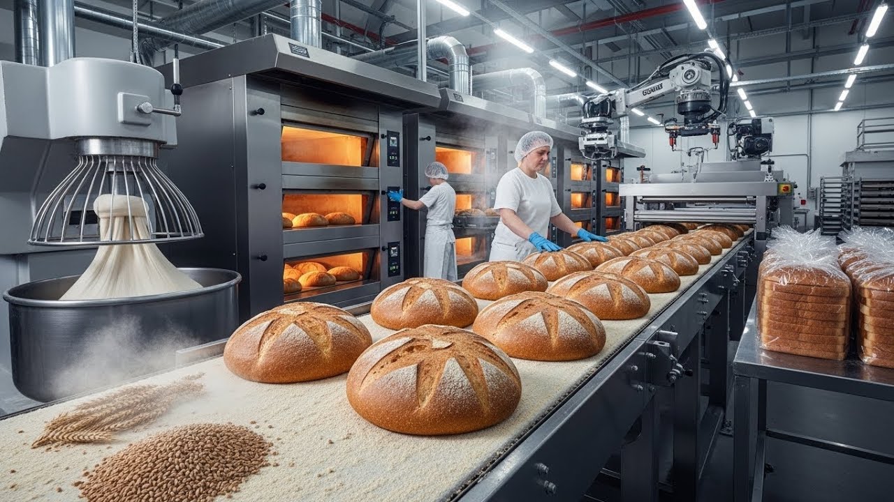 Modern Industrial Bread Production Process: From Wheat Grain to Finished Loaf