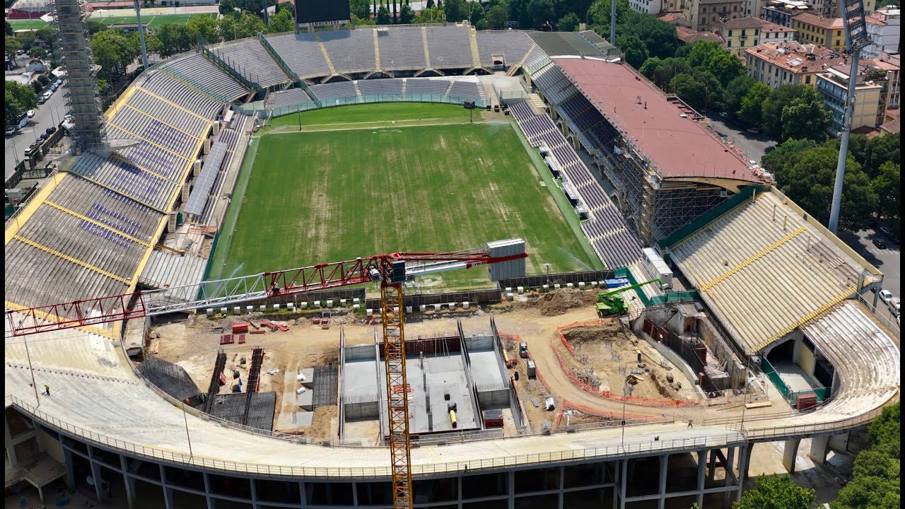 AGGIORNAMENTO LAVORI ALLA CURVA FIESOLE, CON DRONE -  STADIO ARTEMIO FRANCHI BY JACOPO BIANCHI