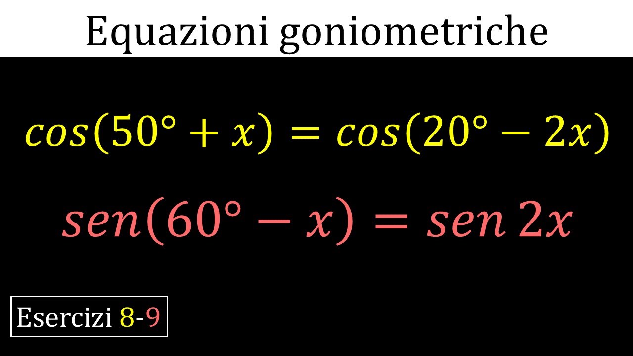 Equazioni goniometriche elementari particolari