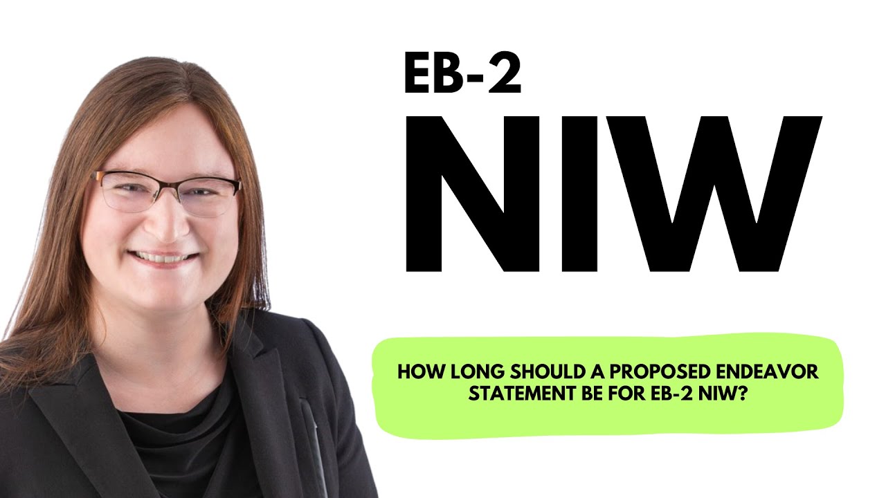 How long should a proposed endeavor statement be for EB-2 NIW?