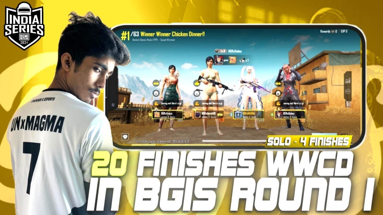 BGIS 2024 ROUND 1 ✅ 30 POINT  IN 1 GAME ||   solo 4  finish pov  + HAND CAM || iPhone 13 || 60 fps