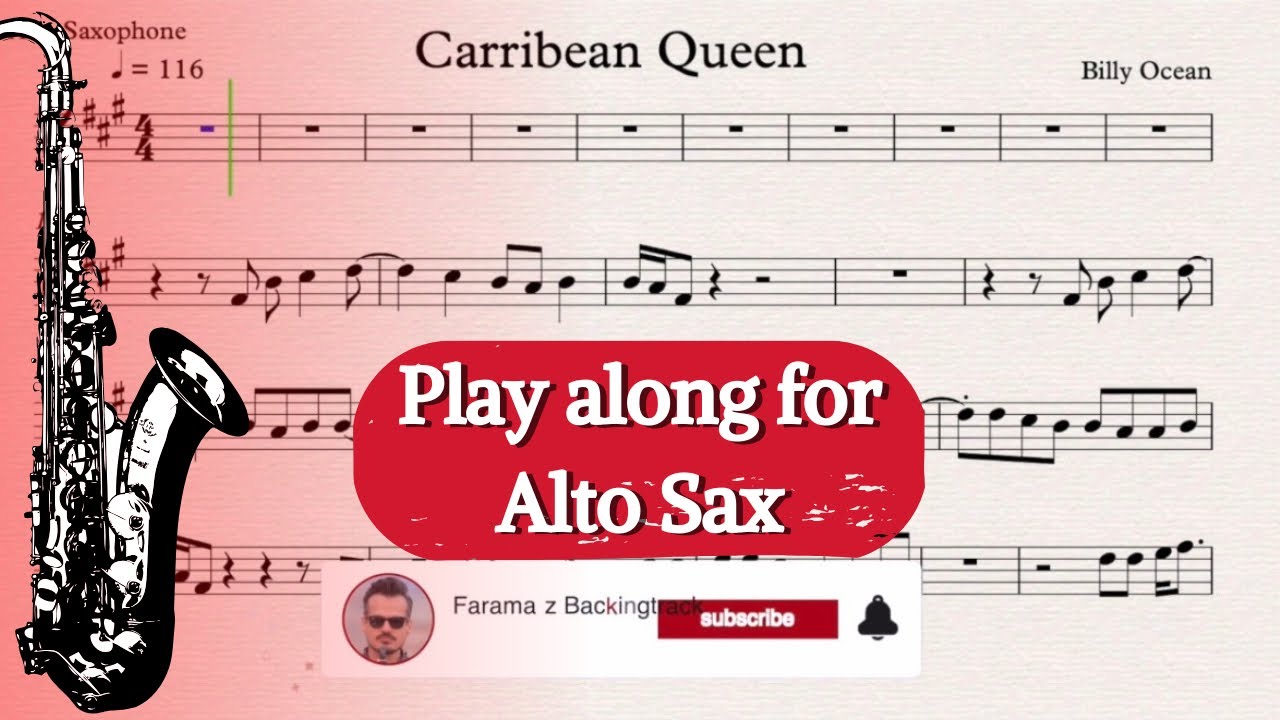 Carribean Queen - Billy Joel | Play along for Alto Saxophone