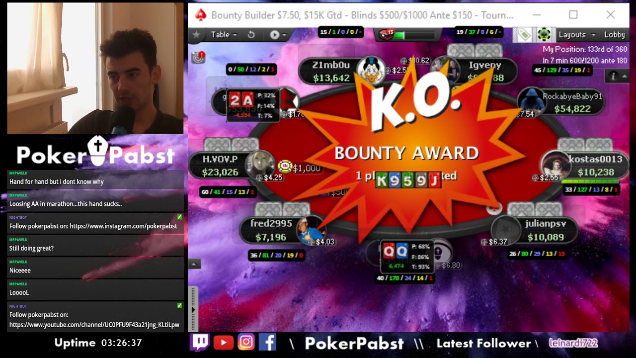 Deep run in the $11Bounty Series, 4Max, Total-KO