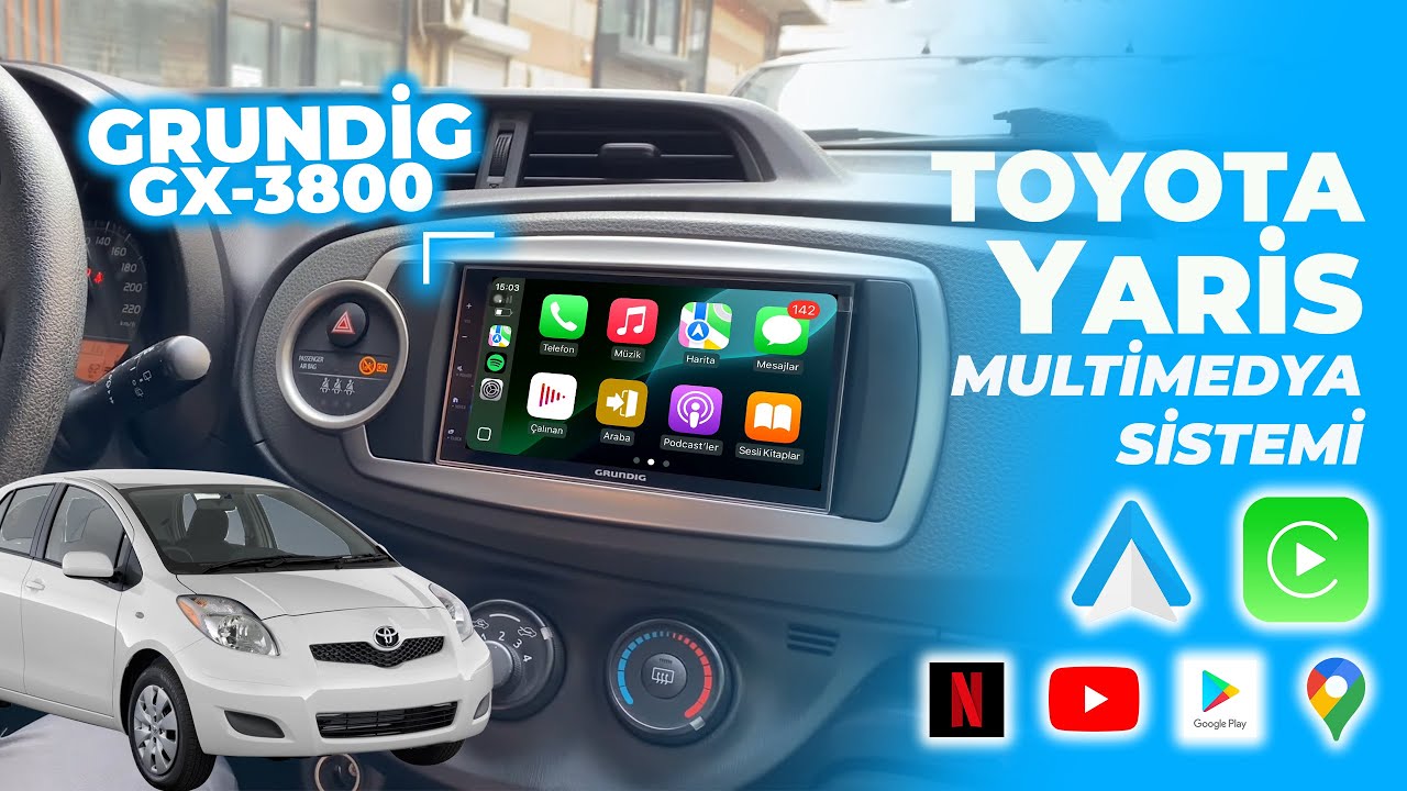 TOYOTA YARİS (2011-2014) CarPlay ve AndroidAuto Destekli Grundig gx-3800 Multimedya Sistemi 22-342
