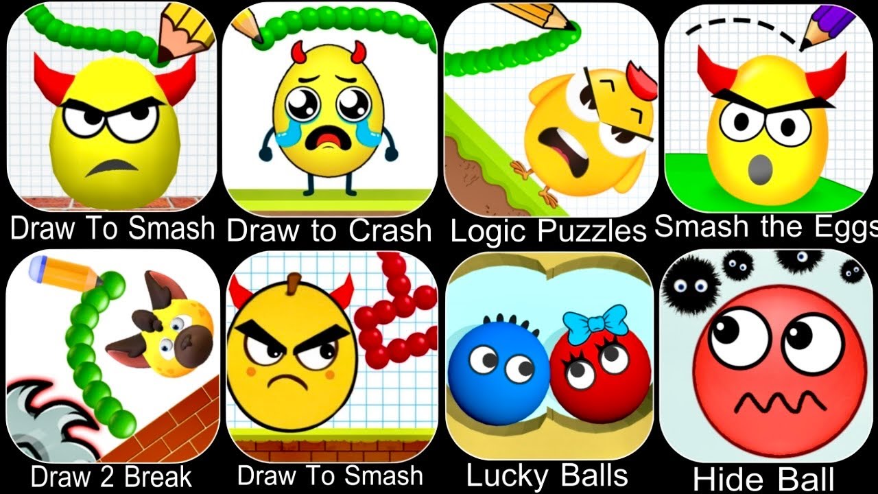 Draw to Smash Gameplay,Draw To Smash,Hide Ball,Logic Puzzles,Draw to Crash,Smash the Eggs,Android