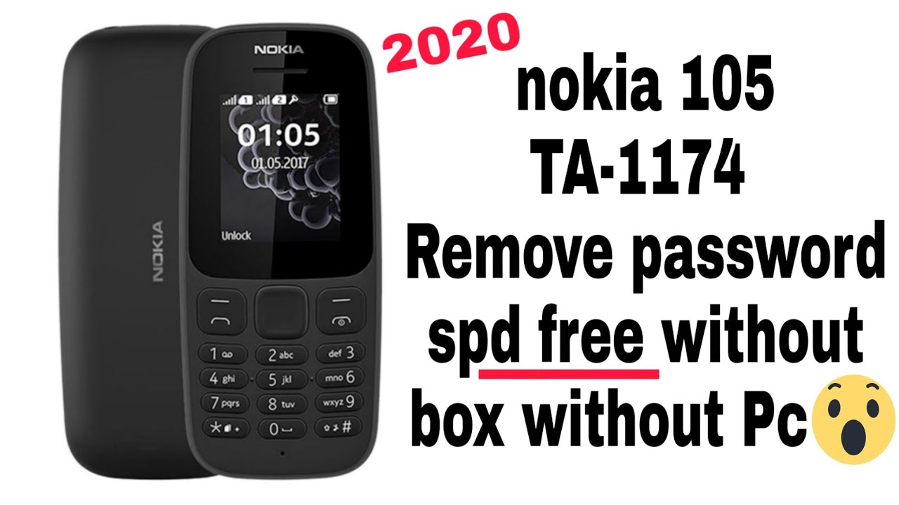 Nokia 105 TA-1174 security code unlock without box without pc 2020