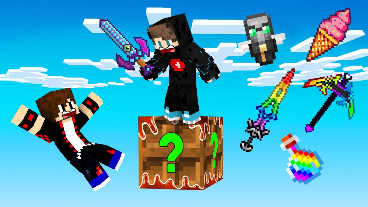 ماين كرافت : عشت 24 ساعة على بلوكة حظ الشوكولاتة ولكن الحظ خارق !!؟ 🔥😱