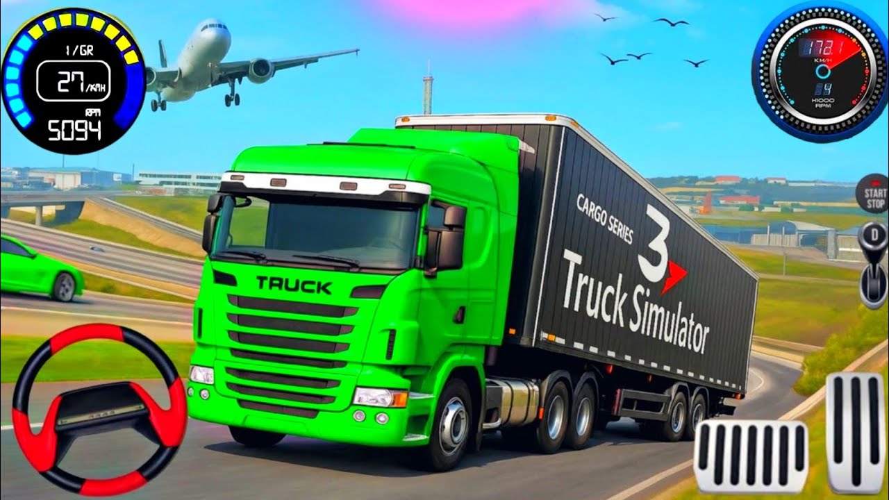 US Cargo Truck Trailer Driving 3D - Transporter Delivery Truck Simulator 2025 - Android GamePlay