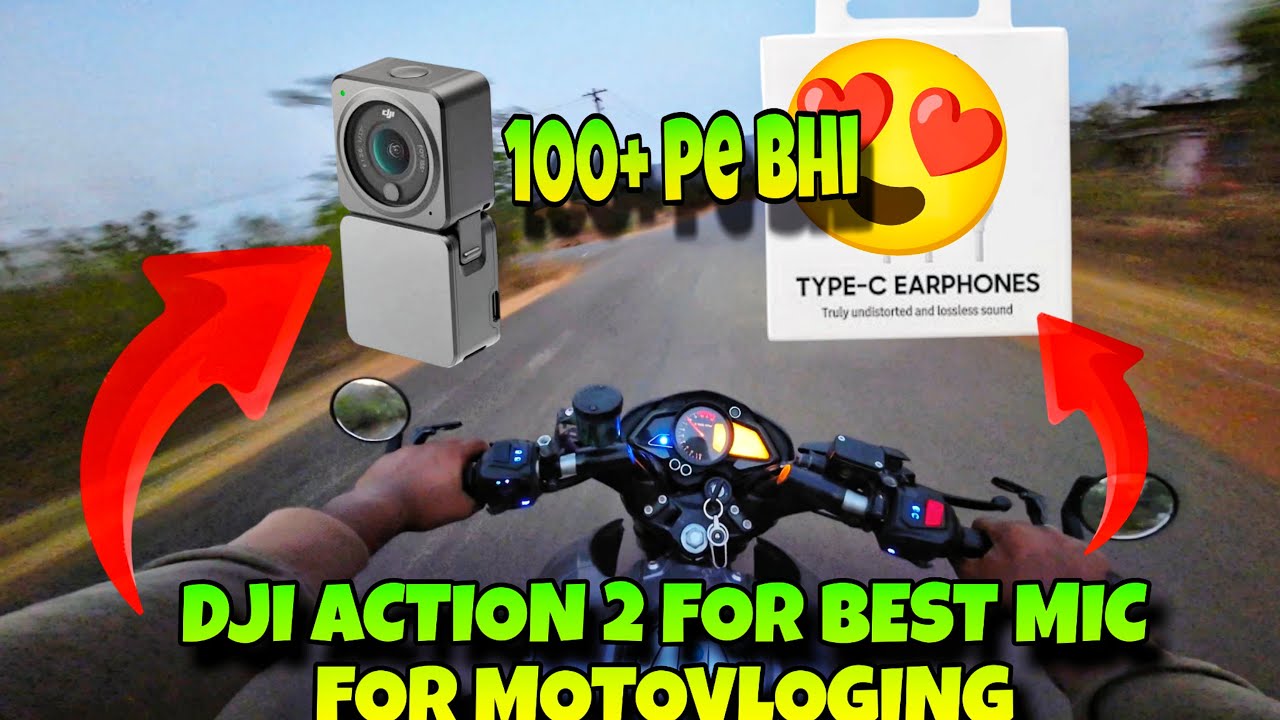 Best mic for motovloging with DJI ACTION 2 😍❤️ all noise mic problem solved 🔥 #samsung #trending