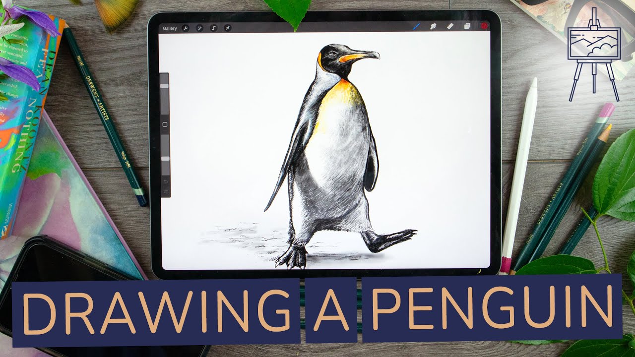 Spectacular Penguin Drawing on a Tablet #drawingtutorial
