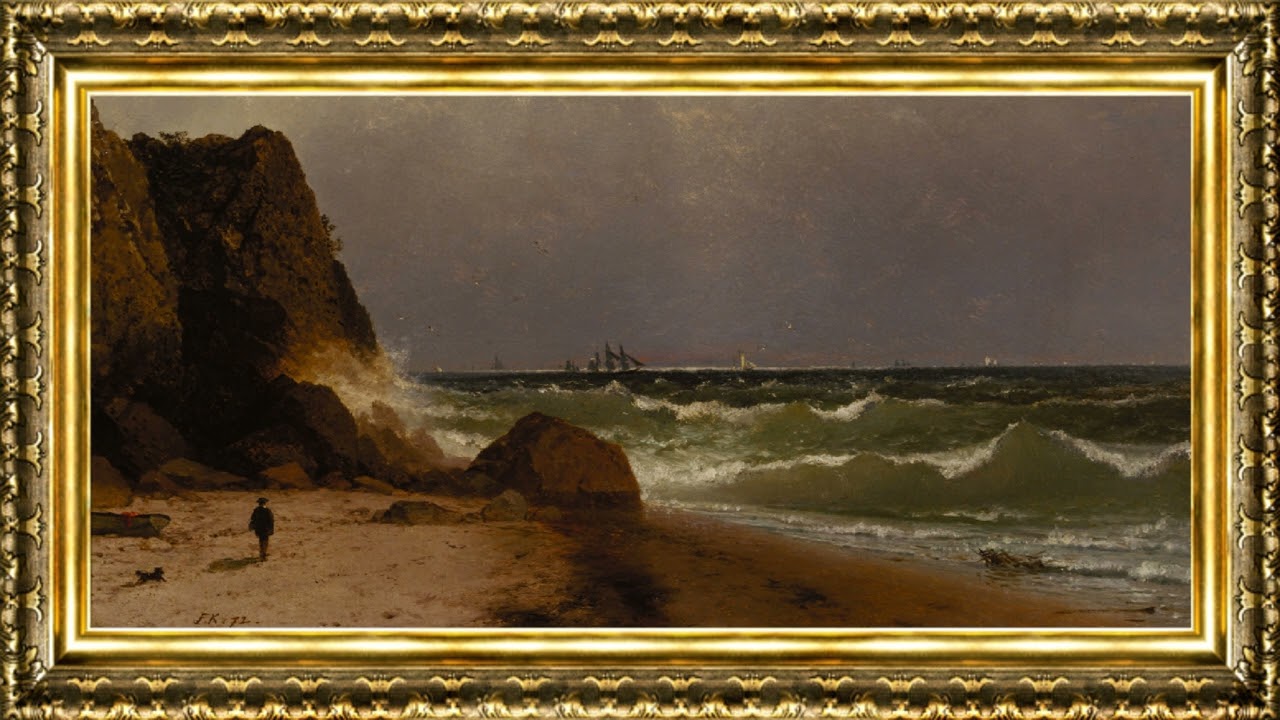 John Frederick Kensett - Near Newport, Rhode Island (1872) | Framed Fine Art Screensaver for TV