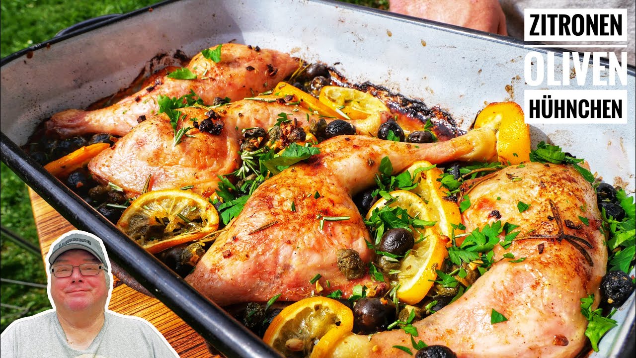 #679: Zitronen-Oliven-Hühnchen mit Kräutern - ein toller mediterraner Genuss aus dem Kugelgrill!
