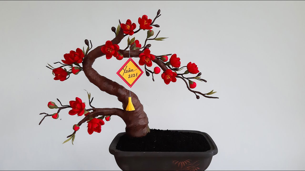 How To Make Artificial Bonsai Tree / Paper Flower / Góc nhỏ Handmade