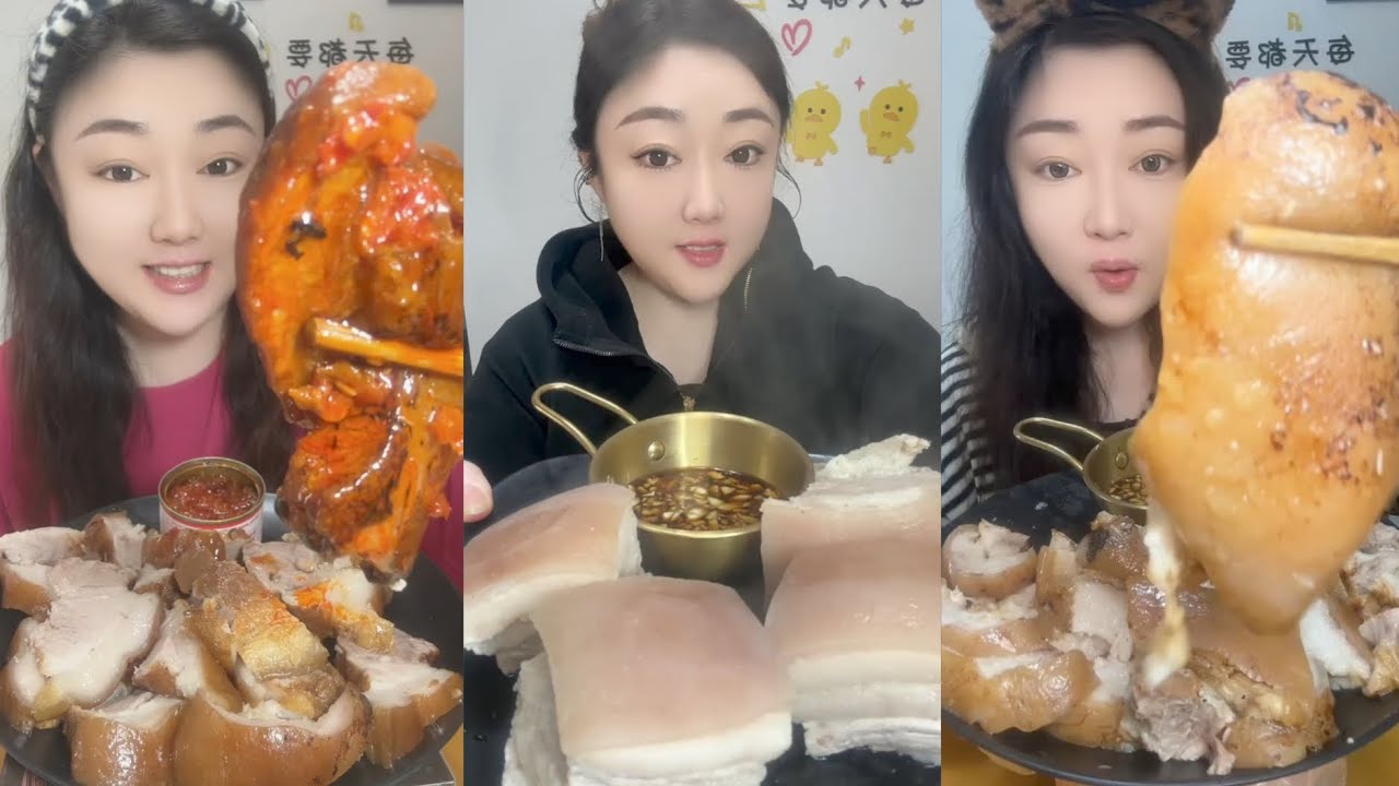 Eating Lamb Intestine, Spicy Pork Belly, Braised Pork Belly Is Delicious 😋#mukbang #eating #food