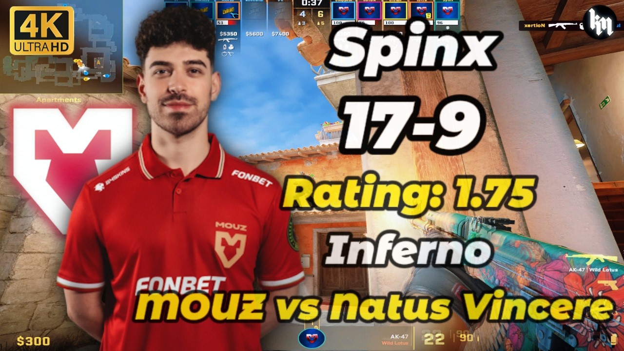 Spinx (17-9) MOUZ vs NAVI (Inferno) PGL Cluj-Napoca 2026 #cs2 #spinx #pov