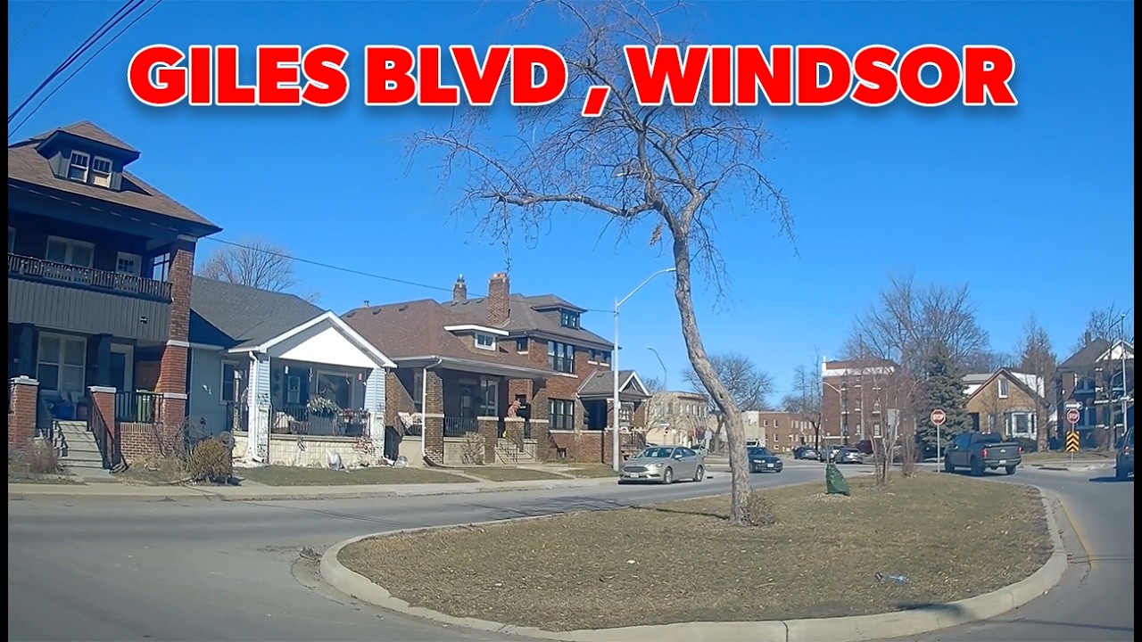 Driving in Windsor, Ontario 🇨🇦 :   Ouellette Avenue , Giles Boulevard , Bruce Avenue , Moy Avenue
