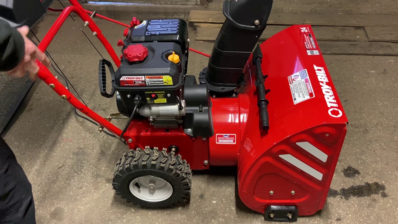 How to start a Troy Bilt Storm 2410 snow thrower