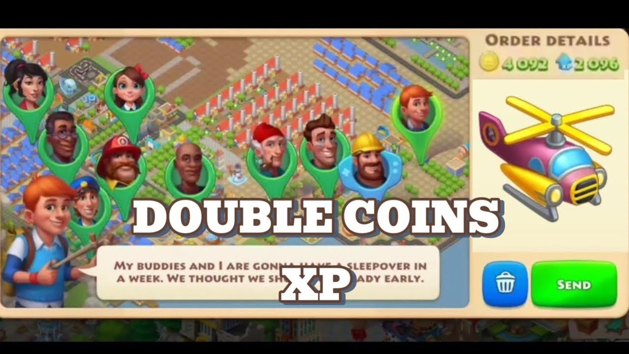 TOWNSHIP SENDING 100 ORDERS DOUBLE COINS XP [GENERATE 200K COINS]