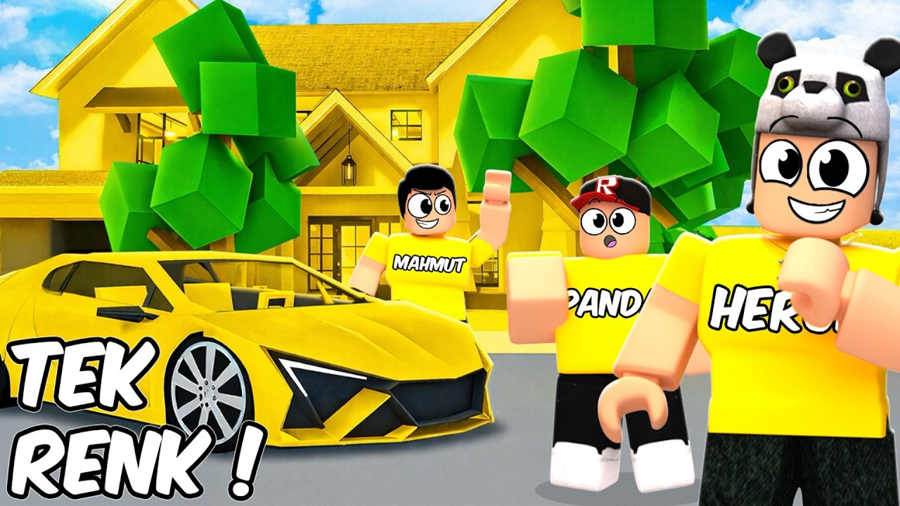 24 Saat SADECE SARI Dünya! - Roblox Brookhaven