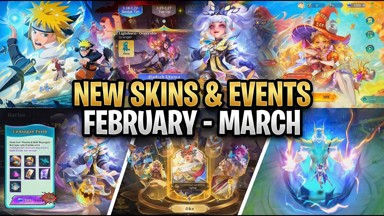 UPDATE SKIN & EVENT FEBRUARI - MARET | MINATO & ITACHI, TIGREAL CC, ABYSSAL THUNDER, ETERNAL SEASON