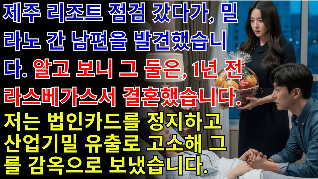 제주 리조트 점검 갔다가, 밀라노 출장 간 남편이 직원과 VIP룸에 있는 걸 발견했습니다...
