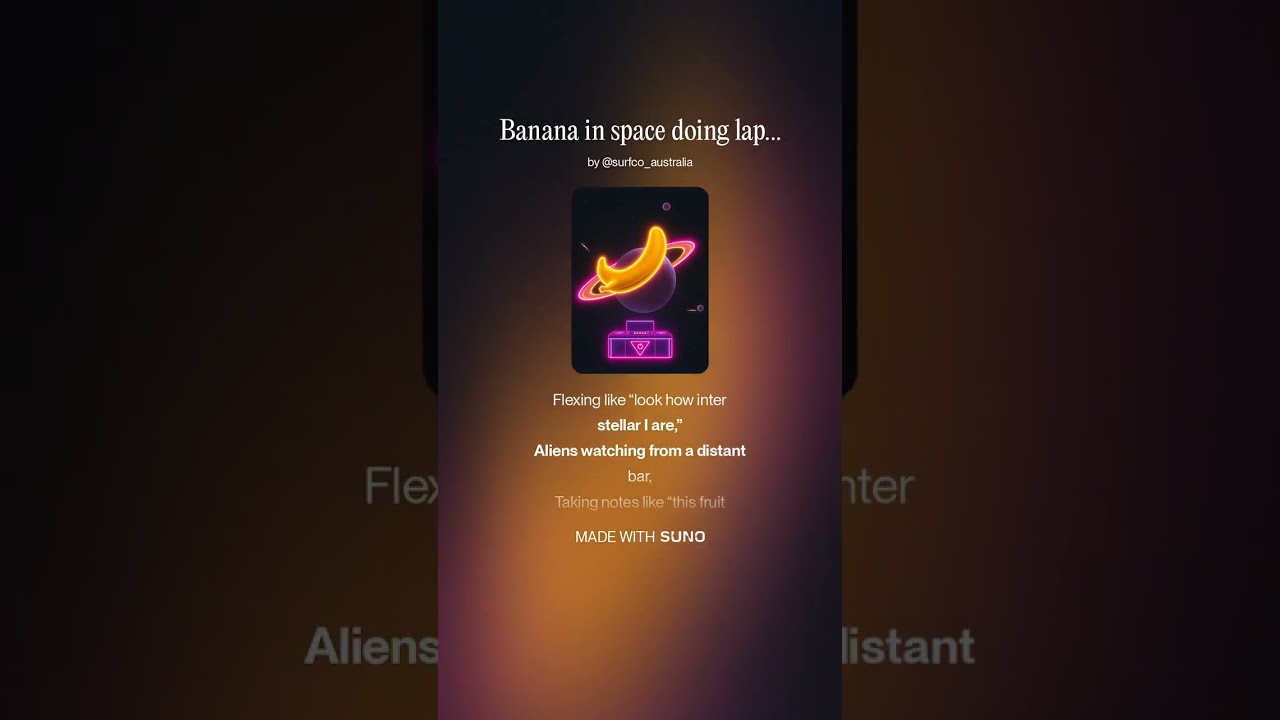 Banana in space doing laps round the moo1
