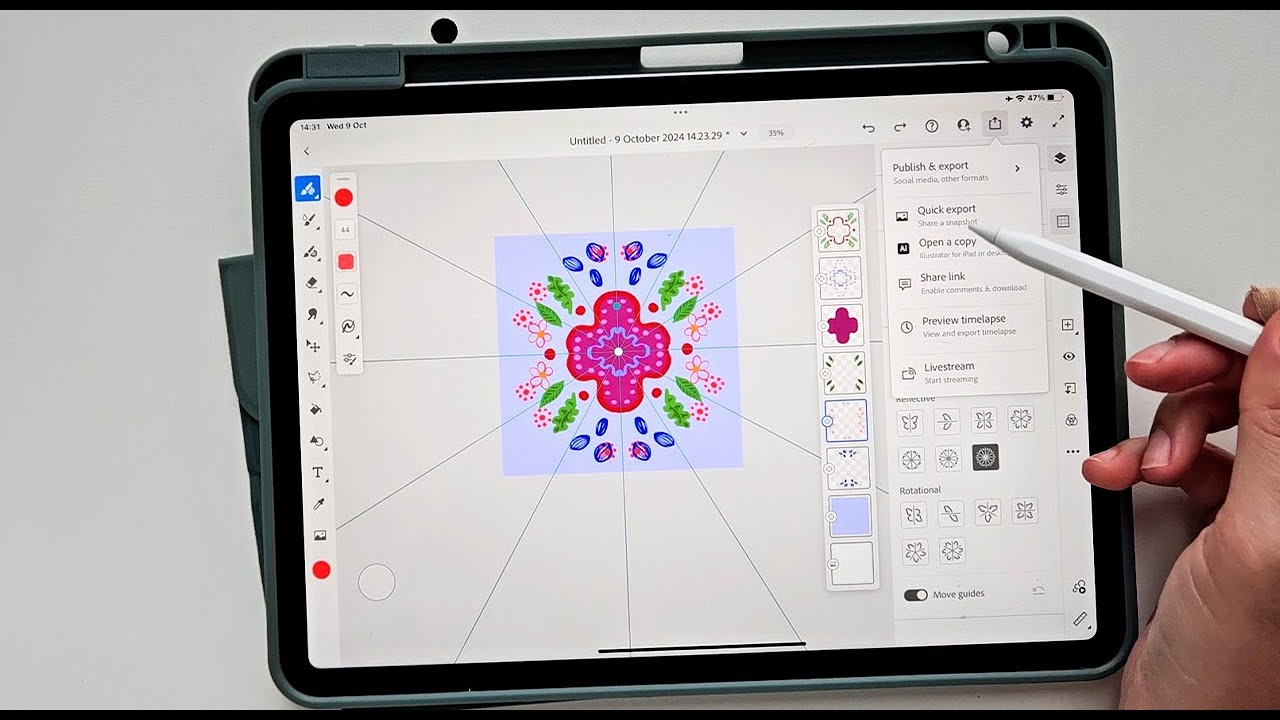 Adobe Fresco'da Tekrarlayan Desen Çizimi