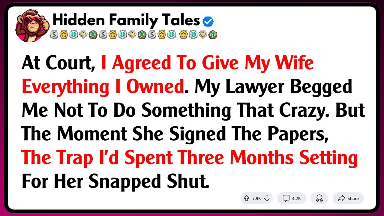 At Court, I Agreed To Give My Wife Everything I Owned. My Lawyer Begged Me Not To Do Something...