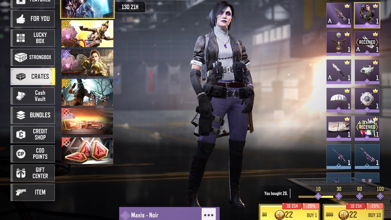 CODM SALES:NEW WITCH’S FAVOR BUNDLE+CRATE😈GOT MAXIS-NOIR VERY CHEAP 22CP💯💀#codm#gaming#video 