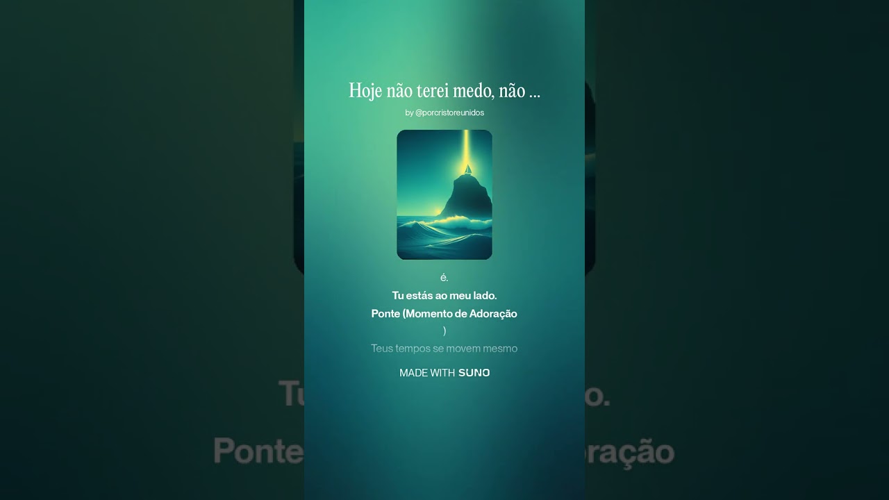 Hoje não terei medo, não me afogarei PORTUGUES
