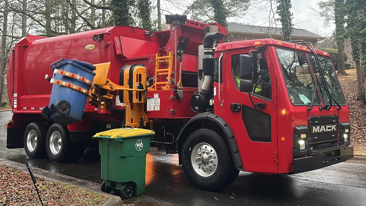 Brand New Red Labrie Automizer Side Loader Garbage Truck