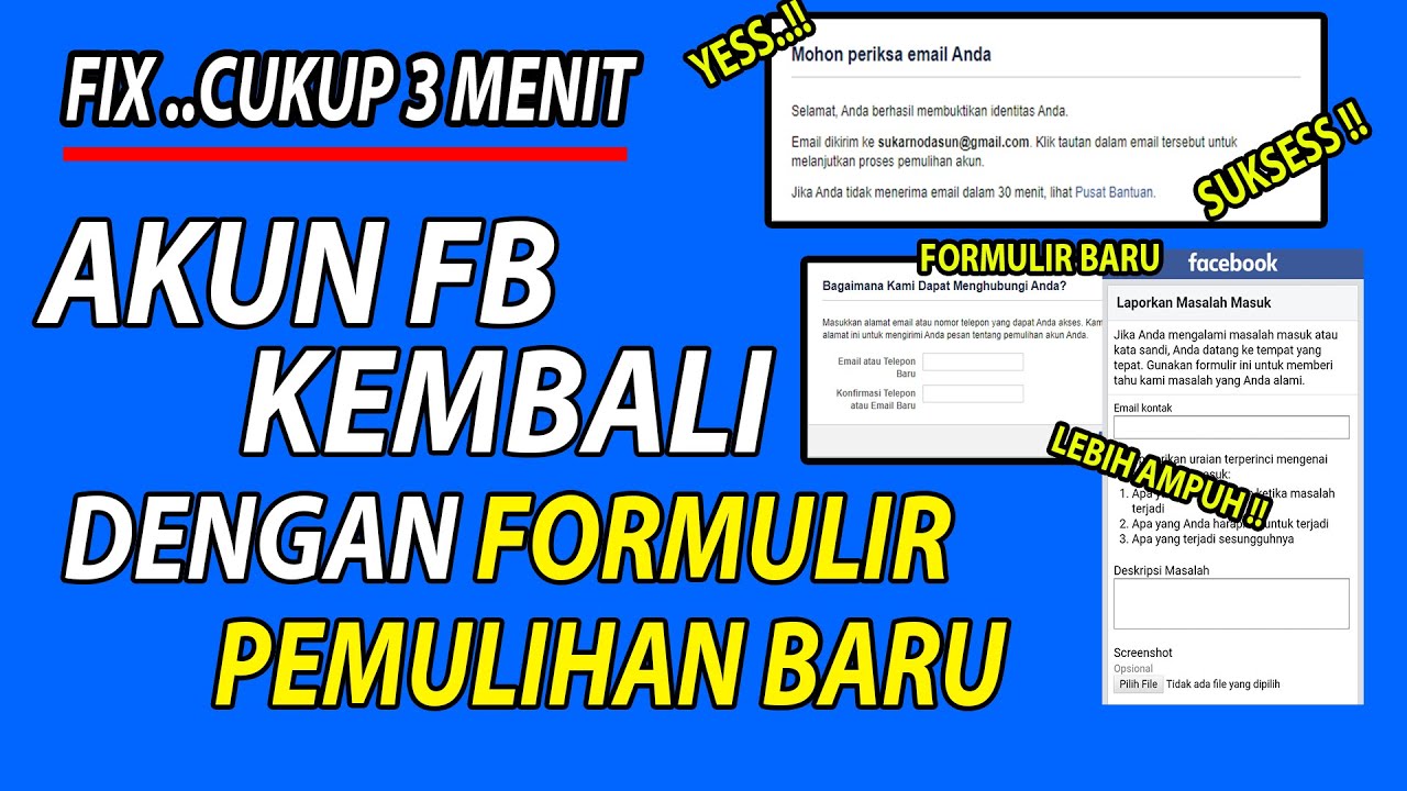 AKUN BERHASIL BALIK PAKE FORMULIR BARU!  Cara Mengembalikan Akun Facebook 2025 Work
