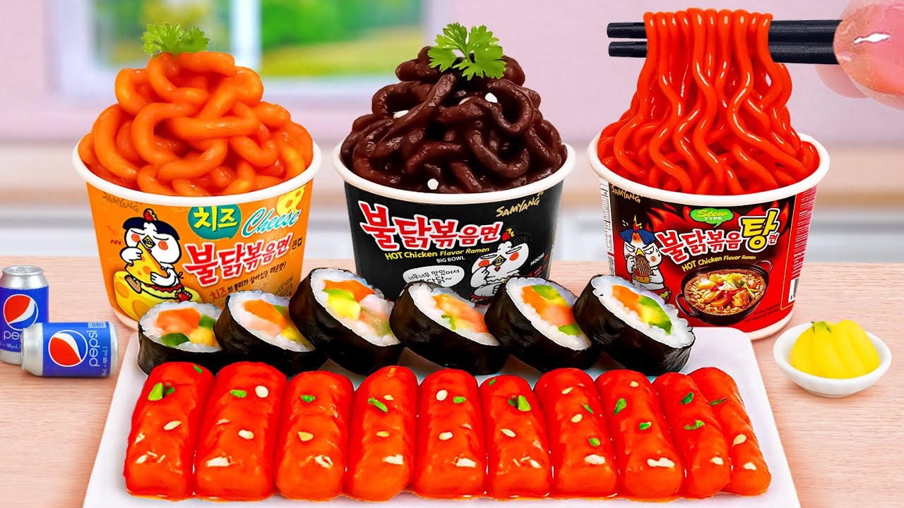 Best Of Food 😘 Tiny Korean Fast Food Kimbap and Noodles Recipe 😚 Tina Mini Cooking