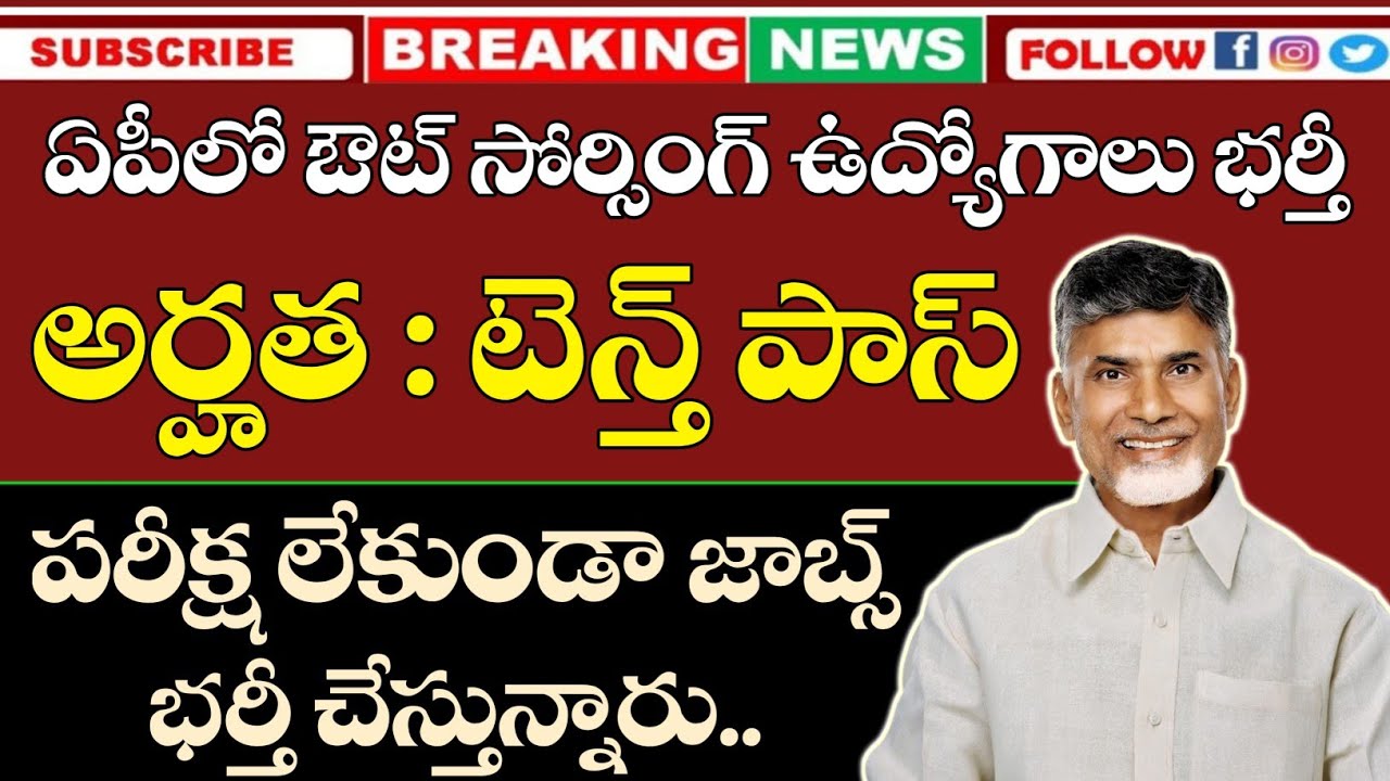 Outsourcing Jobs Recruitment in AP with 10th Class Qualification | AP Outsourcing Jobs Recruitmen...