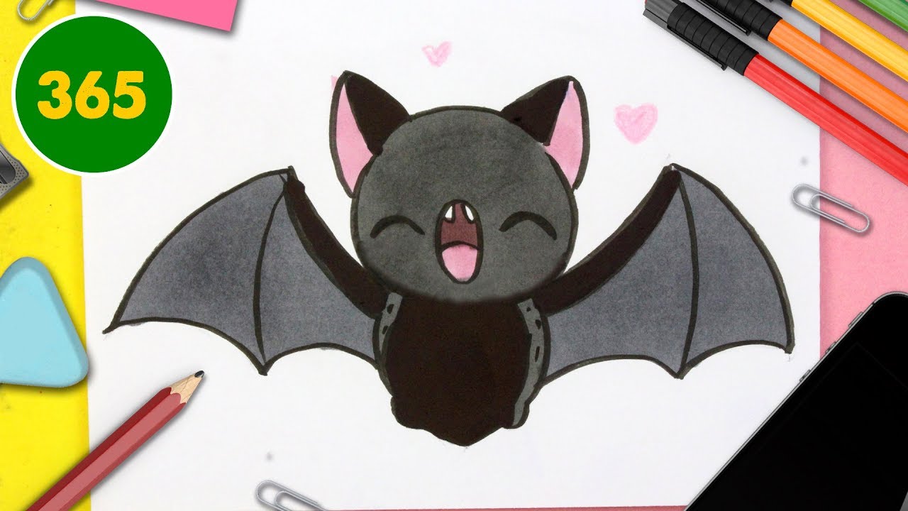 COMMENT DESSINER CHAUVE-SOURIS KAWAII ÉTAPE PAR ÉTAPE – Dessins kawaii - comment dessiner halloween