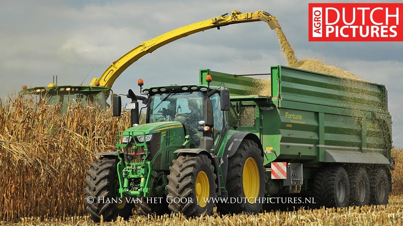 Maize Silage in Germany - John Deere 8600i + 8 Tractors - Maisernte - Mais hakselen - 2018