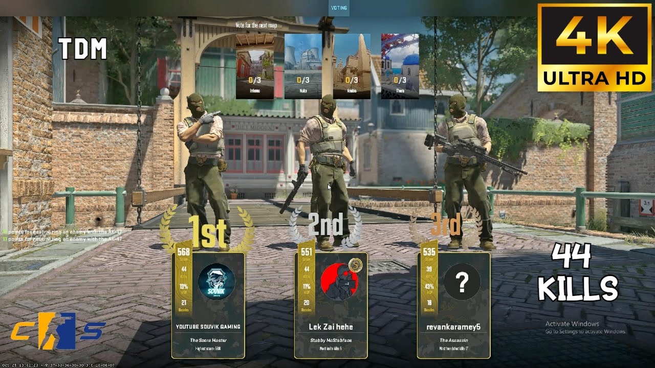 Team Death Match With 44 Kills Cs2 Gameplay 4k
