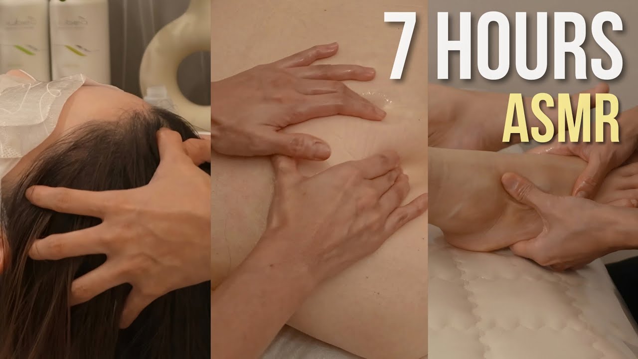ASMR 😪 7 Hours of Deep Sleep : Ultimate Relaxation with Scalp and Body Massage