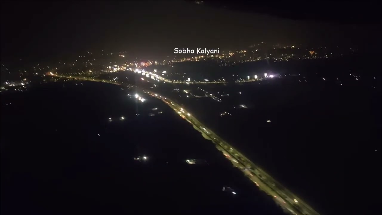 Hyderabad Night View From Flight