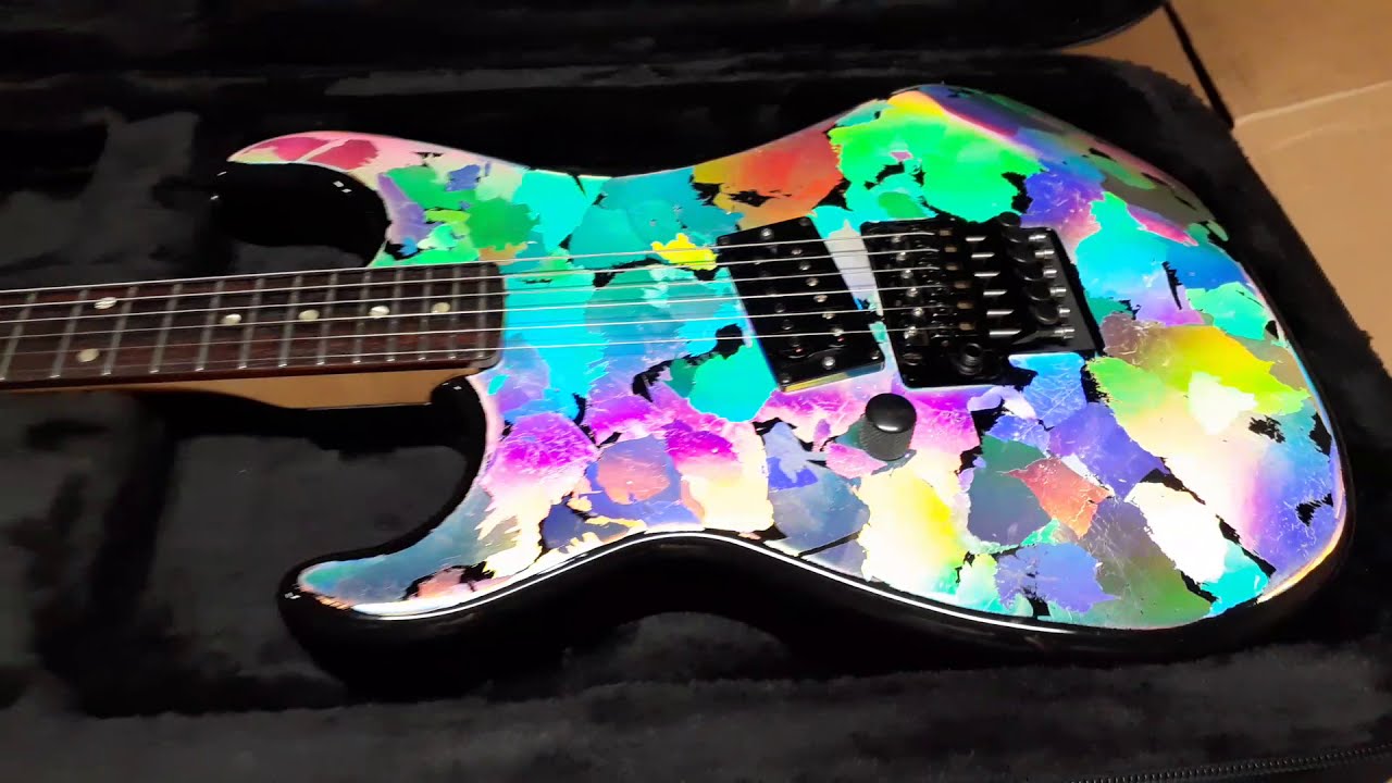 Mean Street Guitars Holoflash paint job on a left handed Kramer Baretta