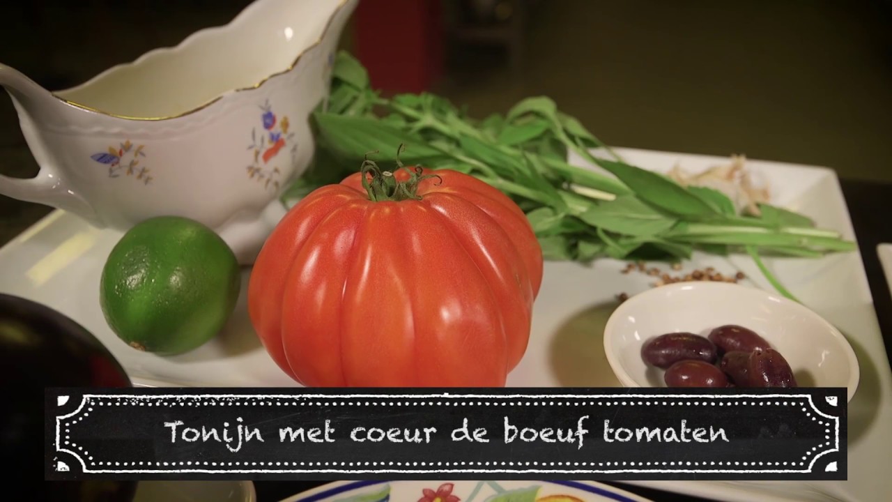 Tonijn met coeur de boeuf tomaten